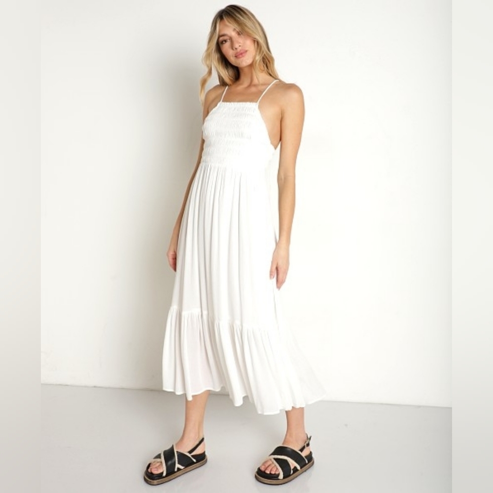 Z Supply Evereve Jazmin Maxi Dress White Summer Lightweight Strappy Medium NWT